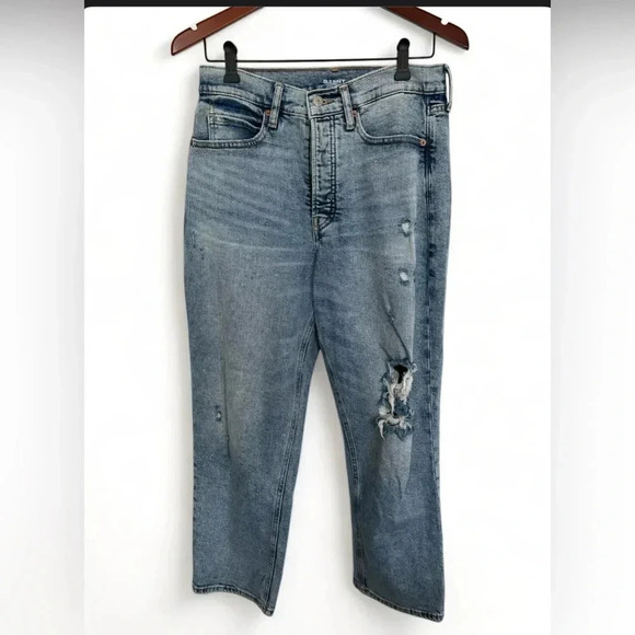 Old Navy Light Blue Distressed straght leg Jeans size 10 - Picture 1 of 9